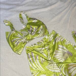 Luxxel Green and Purple Floral Jumpsuit